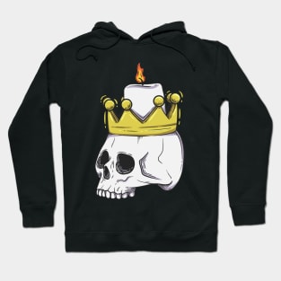 King skull with burning candle Hoodie